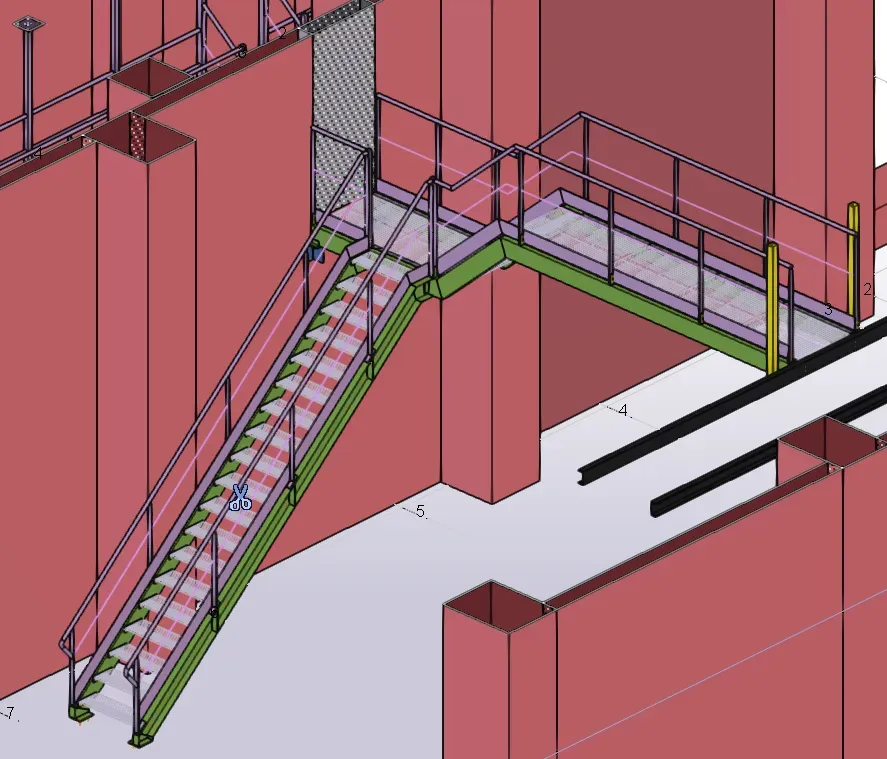 dessin-d-escalier-avec-rampe-d-acces